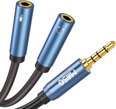 MillSO 3.5mm Headphone Splitter Adapter, CTIA Audio Splitter for Xbox One, PS4, Smartphone, Laptop, 30cm/12inch