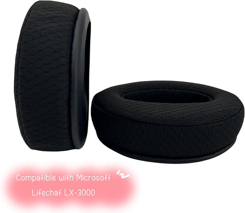 Ear Pads Replacement Cushions Cups Covers Pillow Headphone Repair Parts with Mic Foam Compatible with Microsoft Lifechat LX-3000 LX 3000 Headset (Fabric