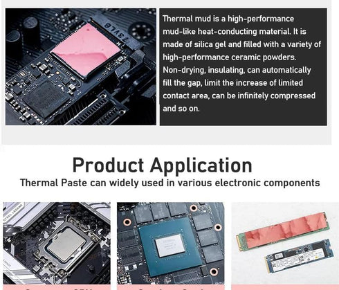 12.8w/mk Thermal Putty for VGA GPU IC Processor, Rapid Cooling Thermal Pad Replacement, Heat Blocking Putty High