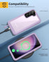 Lanhiem for Samsung Galaxy S23 Case - IP68 Waterproof Dustproof Shockproof with Built-in Screen Protector, Purple/Clear