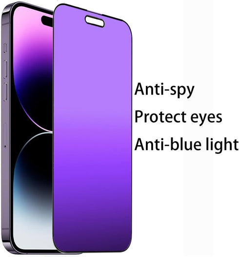 2 PCS Anti-Spy Tempered Glass for iPhone 14 Pro Max - Matte Anti-Glare, Full Coverage, 6.7" Anti-Scratch Protector.