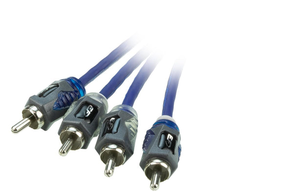 Scosche EFX Rogue R12X4 4-Channel Twisted Pair RCA Interconnect Audio Cables, 12 Foot Male to Male