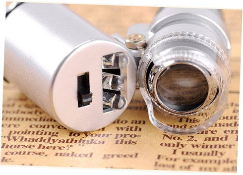 SEWACC Pocket Microscope 60x with LED Light Microscope Magnifier for Currency Inspection