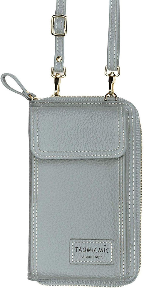 Women Crossbody Cell Phone Bag, Small Leather Travel Wallet Case with RFID Card Slots for iPhone and Samsung