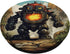 Silly Robot Landing Comic Book Style Dystopian Scifi Graphic PopSockets Standard PopGrip