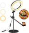 LUXSURE Ring Light with Stand - Overhead Camera/Phone Mount, 10.5" Ring Light for iPhone, Adjustable Lighting for Video