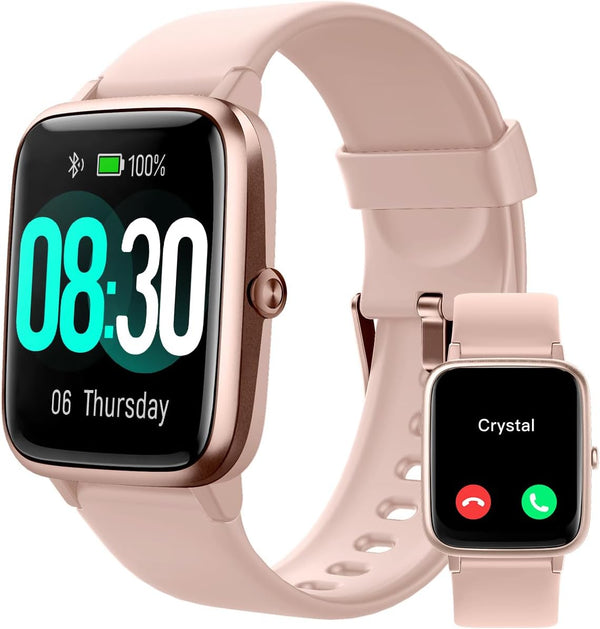 GRV Smart Watch for iOS and Android Phones (Answer/Make Calls), IP68 Waterproof Fitness Tracker Watch