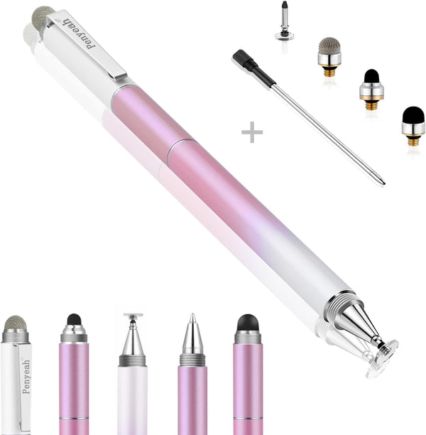Penyeah Stylus Pens for Touch Screens (4 in 1), Universal Stylus for iPhone/iPad/Android/Samsung/Fire - Dream Pink