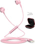 Wired USB Headphone for PC Laptop, 7.5ft Magnetic Earbuds with Microphone Control, Lightweight Noise Isolate