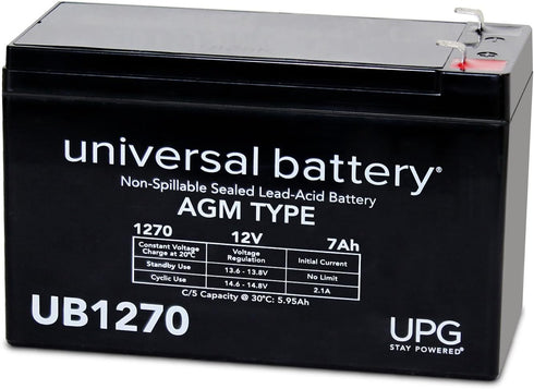 UPG Security Alarm System Battery 12V 7.2AH SLA Security Certified-Electronics