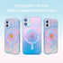 Magnetic Case for iPhone 12 Mini 5.4 inch Compatible with MagSafe Charging Soft TPU Bumper Slim Shockproof Protective Cute Cover for iPhone 12 Mini with Screen Protector(Holographic Pastel Blue Swirl)