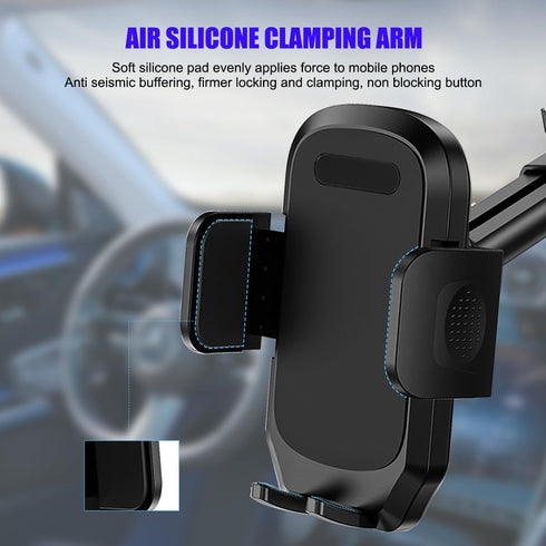 HZEL 360 1.97-4.33" Car Dash Mount Phone Holder, Adjustable Strong Suction Cup Vehicle Windshield Mobile Phone Mount