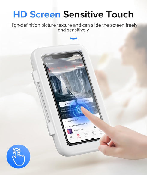LC-dolida Waterproof Shower Phone Holder Case Mount for Bathroom, 480 Rotation, Compatible with iPhone 15 14 13 12 11