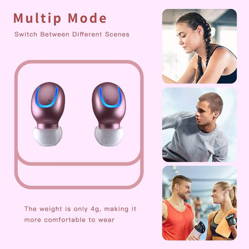 True Wireless Earbuds for Small Ears, Bluetooth Headphones, 48h Playtime, IPX7 Waterproof Sport Headphones in-Ear, with