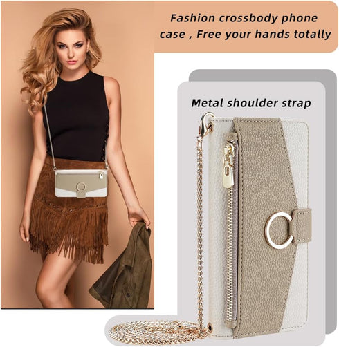 Asuwish Wallet Phone Case for Samsung Galaxy S10 Plus - Mirror Flip Cover, Screen Protector, Card Holder, Crossbody