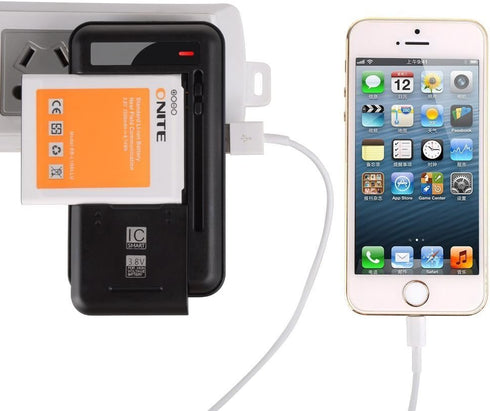 Onite Universal Cellphone Removable Battery Charger with Extra 5V USB Output Port
