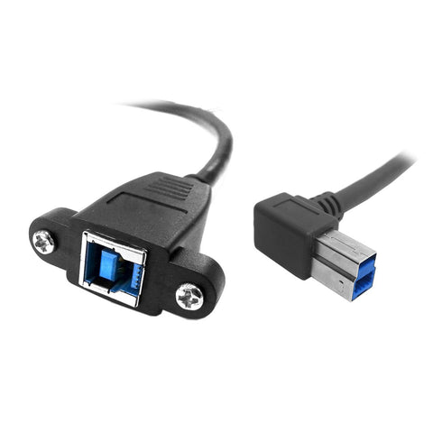 chenyang Printer Cable, USB 3.0 Type B Male to Female 90 Degree Angled Extension Cable, 50cm