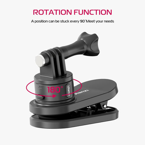ULANZI Backpack Mount for GoPro, Quick II Magnetic Suction Clip Clamp for GoPro Max Hero 11 10 9 8 7 6 5