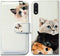 Case for Galaxy A01, Cute Brown Cat Leather Flip Wallet Cover with Card Slot Holder Kickstand