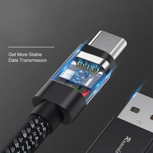 Ruaeoda 25ft Long Micro USB Cable - Gold-Plated PS4 Charger, High Speed 2.0 USB A Male, Nylon Braided for Android