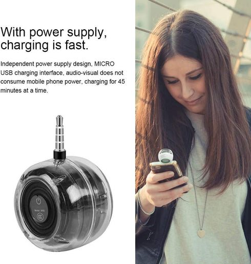 Cuifati Mini 3.5mm Plug Speaker, Soft HiFi Stereo Portable Plug in Speaker with 3.5mm Aux Audio Input for Cellphone,