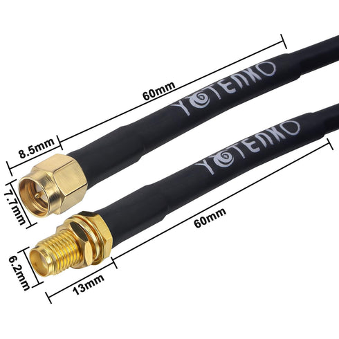 RF Coaxial Cable 16.4ft/5M RG58, SMA Male to SMA Female, Low Loss Coax Cable for Router/Antenna