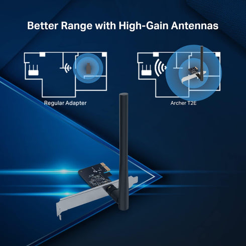 TP-Link PCIe WiFi Card AC600 for Desktop PC, Dual Band Wireless Internal Network Card, Supports Windows 10/11