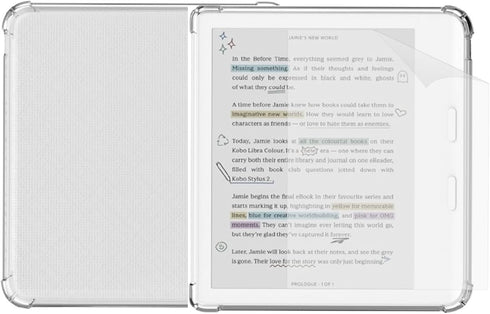 HNSBXQ Clear Case for Kobo Libra Colour and Screen Protector, Libra Color Ereader