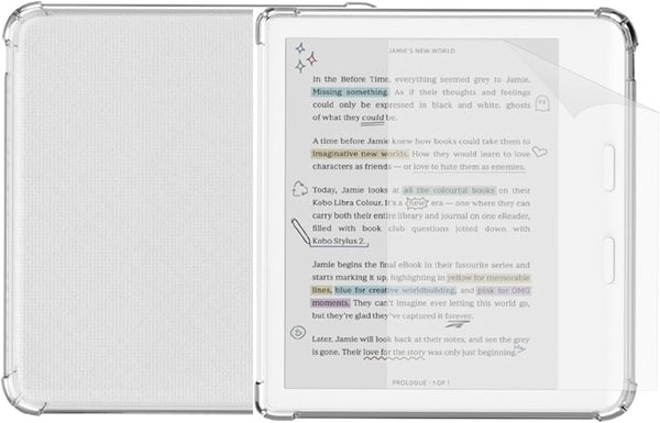 HNSBXQ Clear Case for Kobo Libra Colour and Screen Protector, Libra Color Ereader