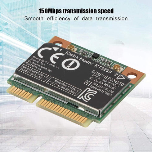 ASHATA Mini Network Card, 2.4G Bluetooth 3.0 Wireless PCI-e Network Card, RT3290 Wi-Fi Adapter, Support 802.11N up to