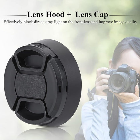 Camera Lens Hood, 43mm Black Metal Lens Hood with Plastic Lenses for Leica Photography Accessory