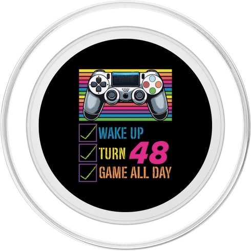 Game Controller Player Birthday 48 Wake Up Turn And Game All Day Birthday PopSockets PopGrip for MagSafe