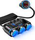 YANTU QC3.0 & PD 212W Cigarette Lighter Adapter, 3-Socket Splitter with 12V USB Outlet for Car Devices