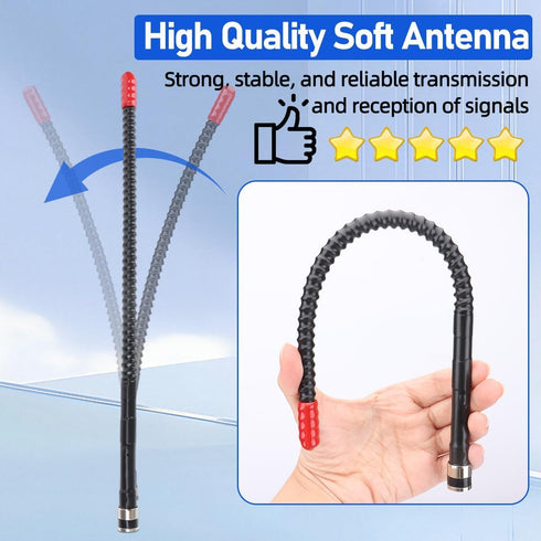 Arridioter 27MHz PL259 CB Radio Antenna Magnetic Mount Whip Soft CB Antenna Kit with BNC Male Adapter Compatible
