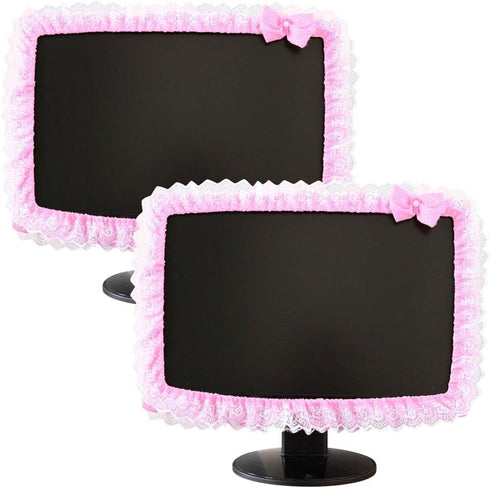 ZUYYON 2 Pcs 23''-26'' Lovely Computer Monitor Cover with Bow-Knot Cute Elastic Monitor