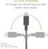 Native Union Night Cable - 10ft Ultra-Strong Reinforced Lightning to USB-A Charging Cable, Zebra