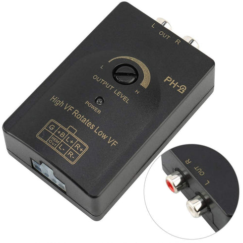 Speaker Level Adapter, Auto Car RCA Output Stereo High to Low Level Converter with Delay Function