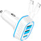 105W USB Car Charger 3-Port for Family Travel, PD 45W & QC3.0 30W Super Fast Charging for Multiple Devices