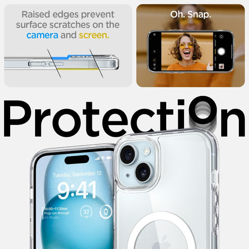 Spigen iPhone 15 Plus Case - Magnetic Ultra Hybrid MagFit, Military-Grade Protection, Anti-Yellowing, MagSafe