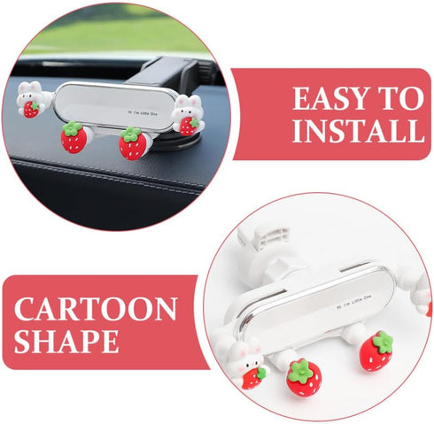 Cute Phone Mount for Car - Cute Zodiac Rabbit Car Phone Holder - Bunny Phone Mount Air Vent Mobile Phone Support for