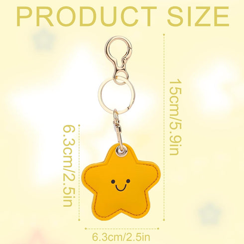 lasuroa Backpack Cute Star Leather Keychain Holder, Waterproof Anti-Scratch Hidden GPS Tracker Case Cover Key chain