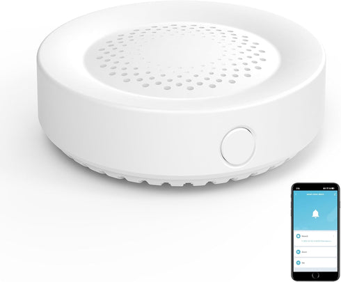WiFi Siren Alarm, Smart Home Wireless Burglar Alarm, 100dB Sounder, Tuya App Control, Compatible with Alexa