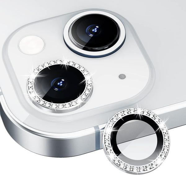 Xfilm Bling Diamond iPhone 13/13 Mini, HD Clear Tempered Glass Camera Lens Protection Cover, Scratch Proof