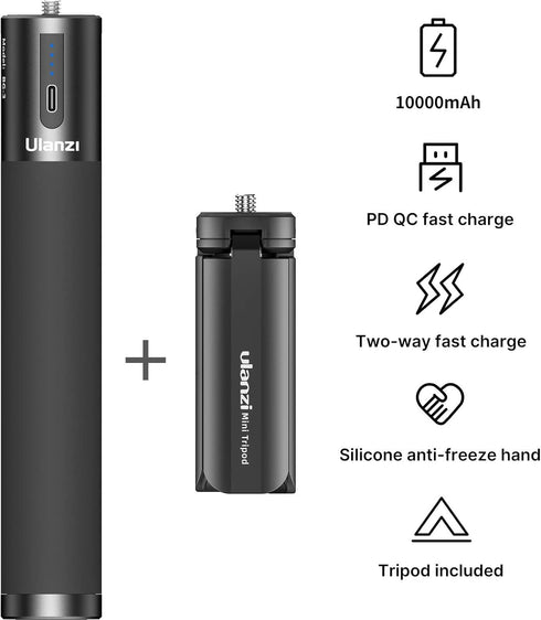 ULANZI BG-3 Battery Handle Grip, 10000mAh Power Bank for DSLR Action Camera