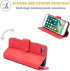 Luxury PU Leather Case by UEEBAI - Vintage Wallet Flip Cover with Card Slots for iPhone SE3/SE2 - Red
