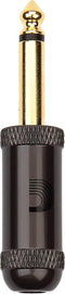 D'Addario Accessories Gold Plated Guitar Cable Plug - Solderless 1/4 Inch/6.35 MM Straight - 1 Pack