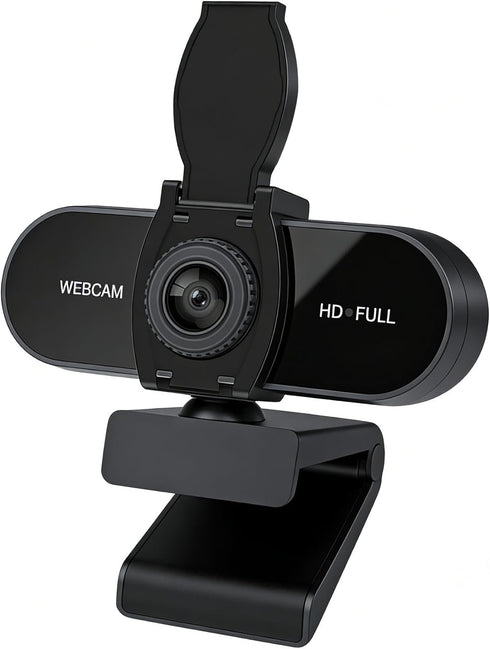 TOYAYAYO 2K HD Webcam with Microphone, Noise Cancellation, Privacy Cover, Wide-Angle Lens, Auto Light Correction, Plug