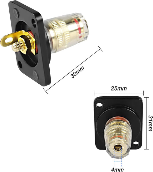 XMSJSIY D-type Speaker Box Terminal Binding Post Panel Mount 4mm Banana Plug Socket Connector for Amplifier Subwoofer