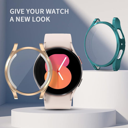 RICHONE 16-Pack Screen Protector Case for Samsung Galaxy Watch 5/4 40mm, HD Film, Soft TPU Bumper, Full Protection.