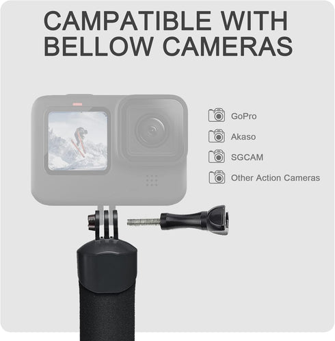 FitStill Waterproof Monopod Floating Hand Grip for GoPro Hero 4-13, DJI Osmo, Action Camera Snorkeling Underwater Pole